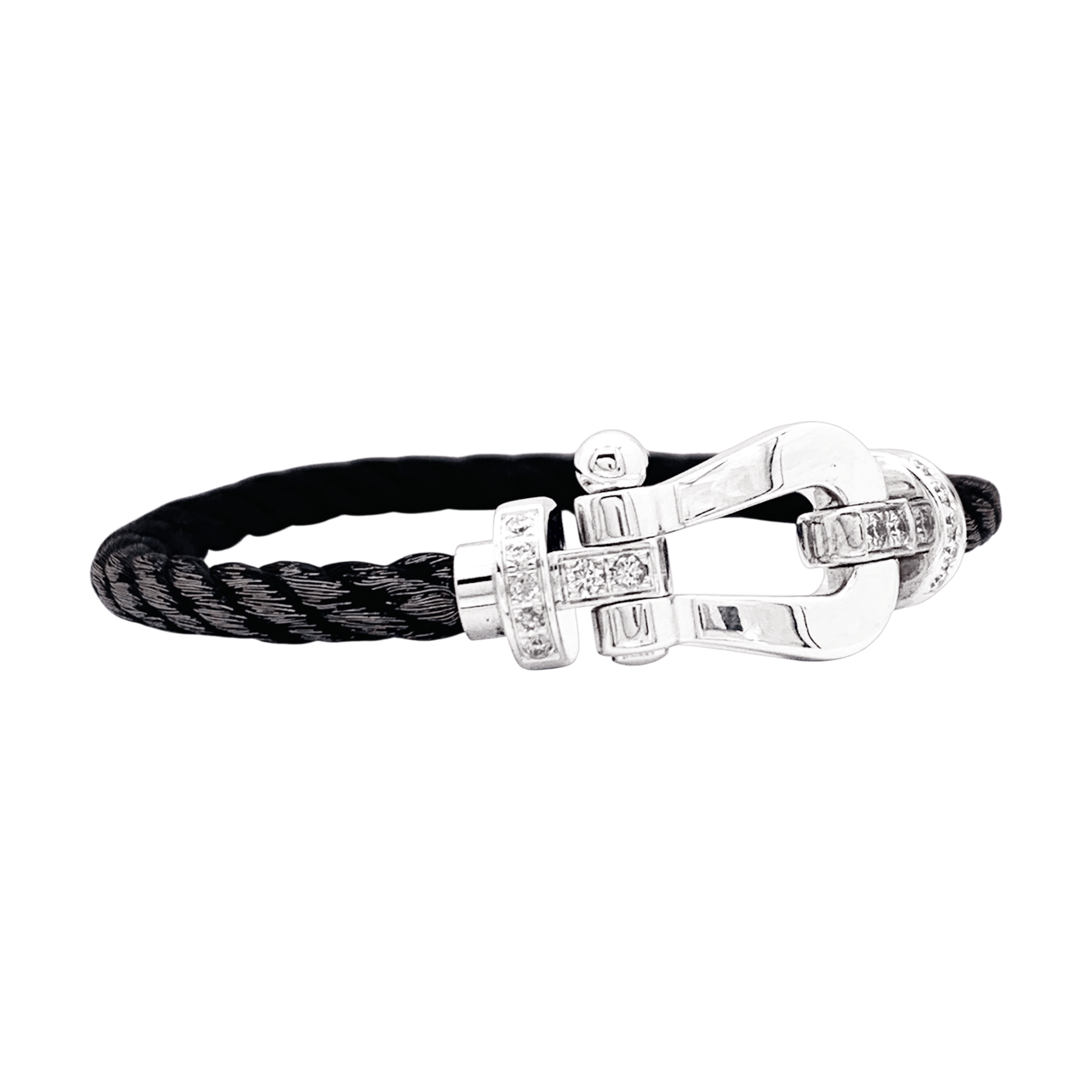 Bracelet Fred, "Force 10", or blanc, diamants. 3