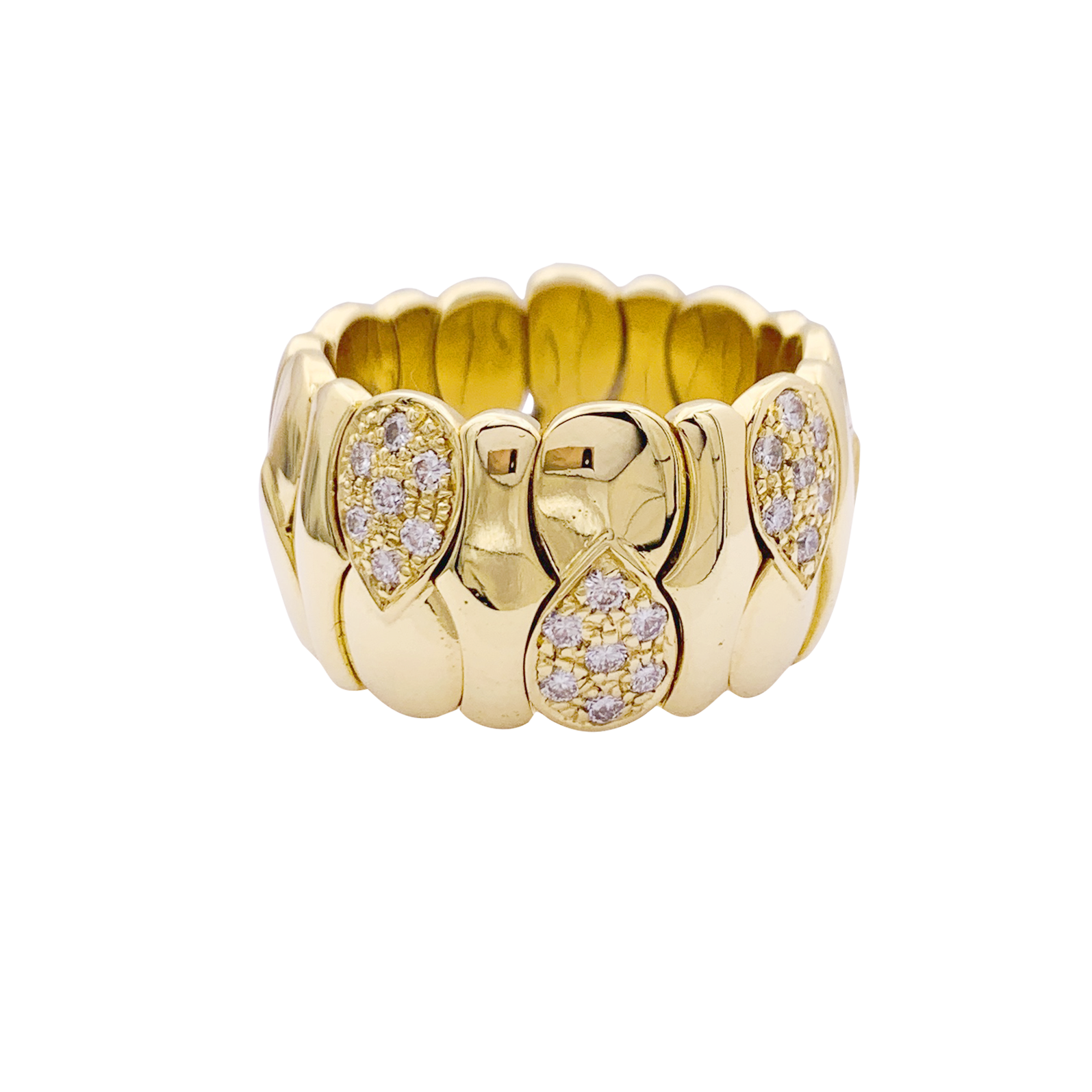 Bague or jaune, diamants. 4
