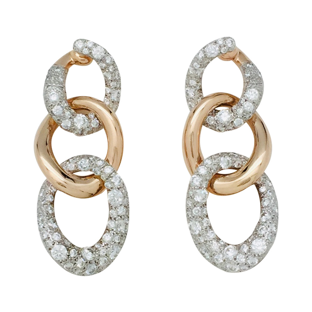 Boucles d'oreilles Pomellato, "Tango", en or rose et diamants. 1