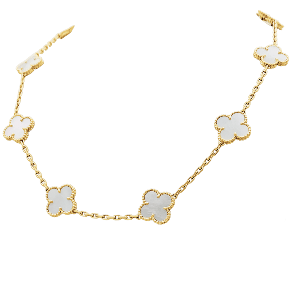Collier Van Cleef & Arpels, "Vintage Alhambra", or jaune et nacre. 2