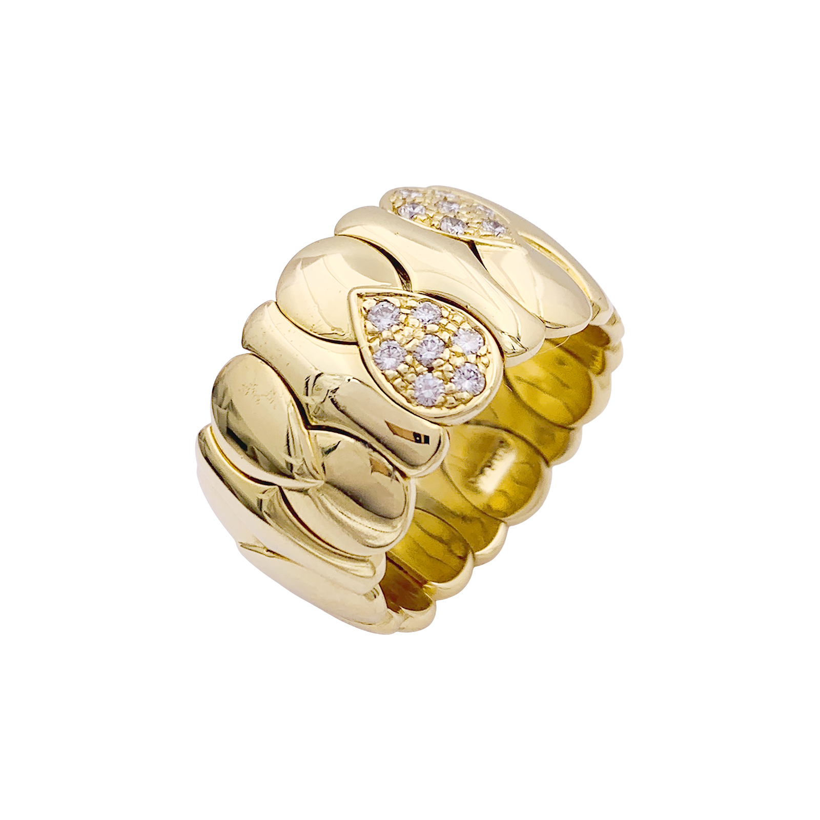 Bague or jaune, diamants. 1