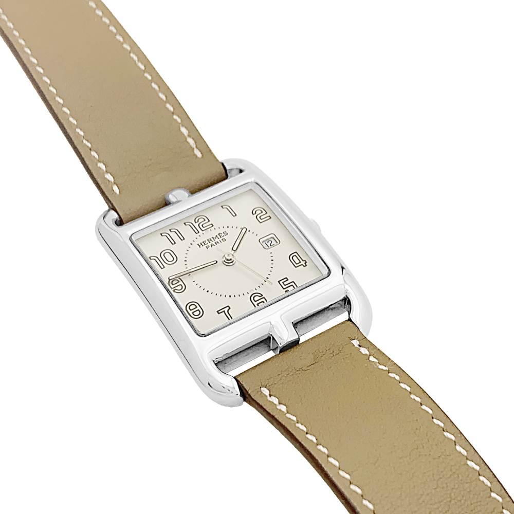 Montre Hermès, "Cape Cod", acier, cuir. 2
