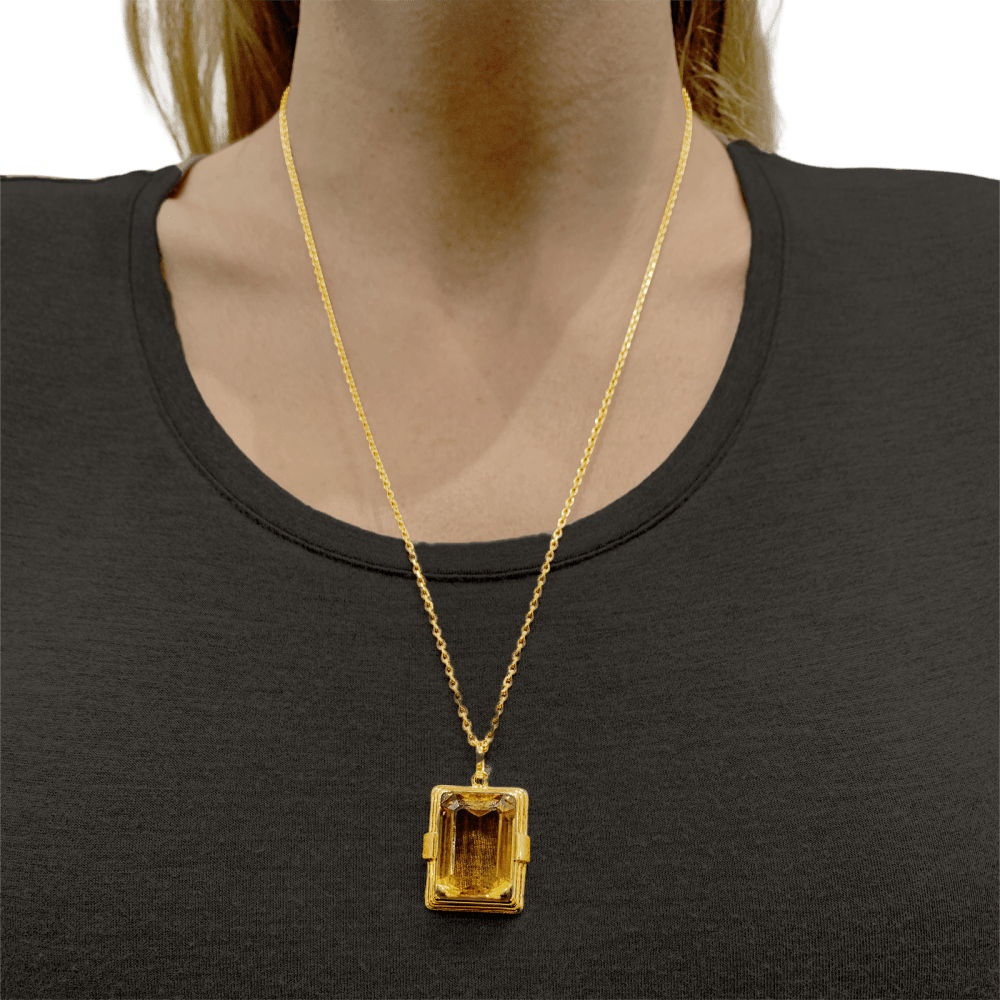 Pendentif or jaune et citrine. 5