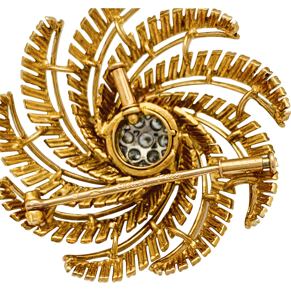 Clip vintage Cartier, or jaune et diamants. 3