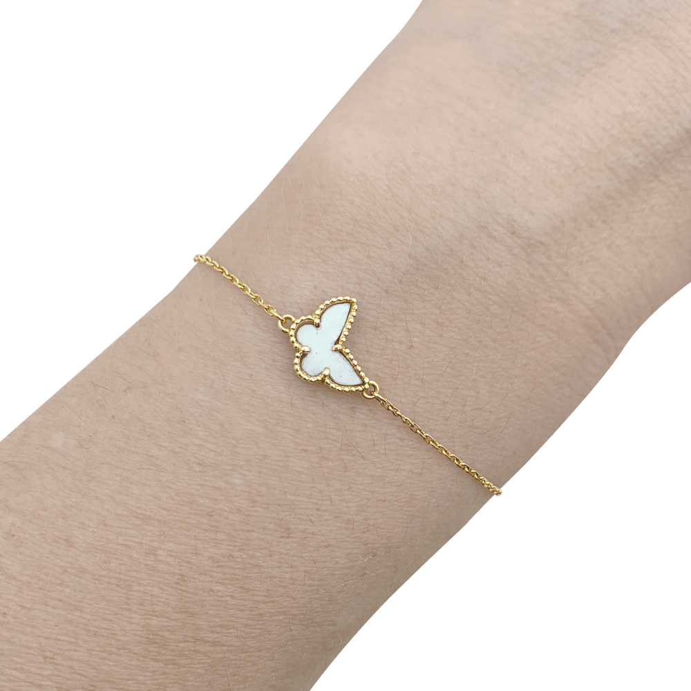 Bracelet Van Cleef & Arpels, "Sweet Alhambra" papillon, or jaune et nacre. 6