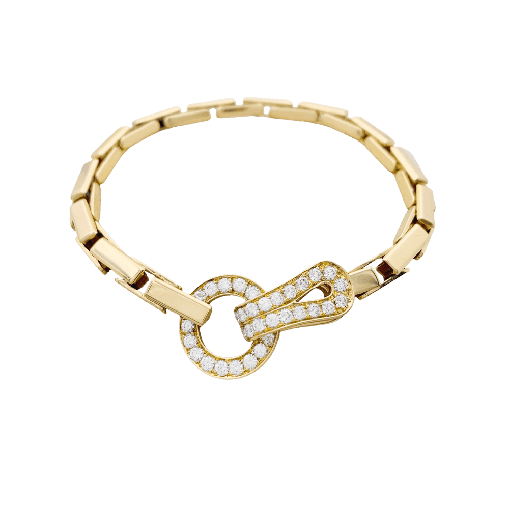 Bracelet Cartier, "Agrafe", or jaune, diamants. 2