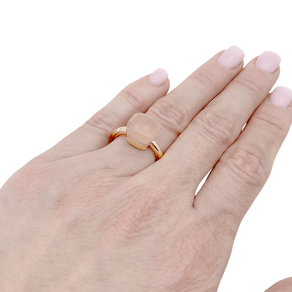 Bague Pomellato, "Nudo Classic", or rose et quartz rose. 7