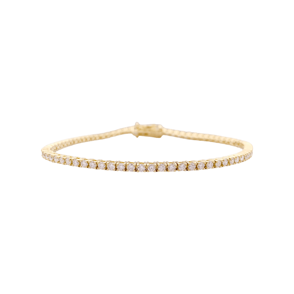 Bracelet ligne, or jaune et diamants. 1