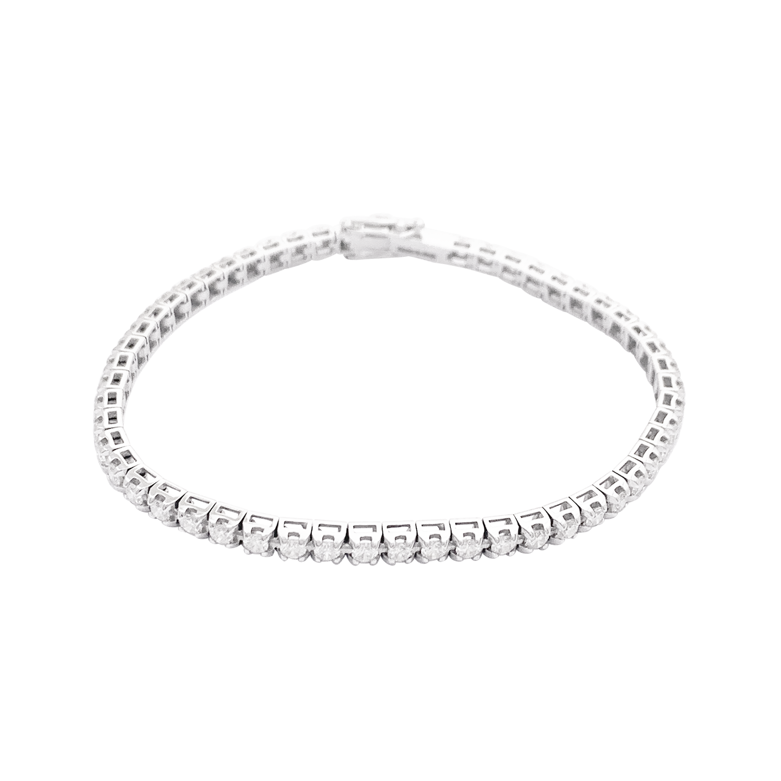 Ligne tennis Damiani or blanc, diamants. 2