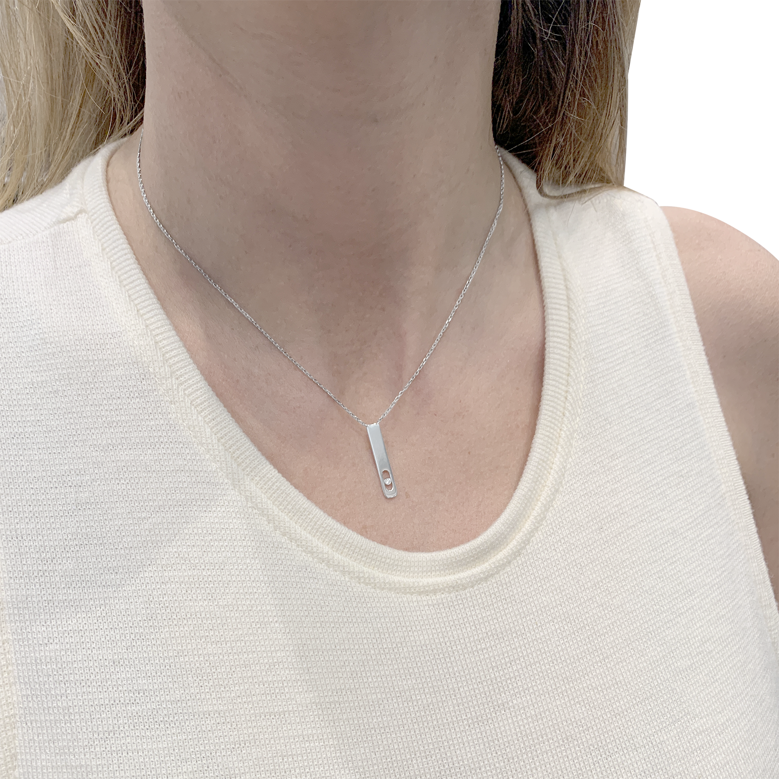 Collier Messika, "My First Diamond", or blanc, diamant. 5