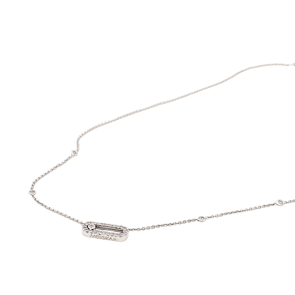 Collier Messika "Move Uno Pavé", or blanc, diamants. 4