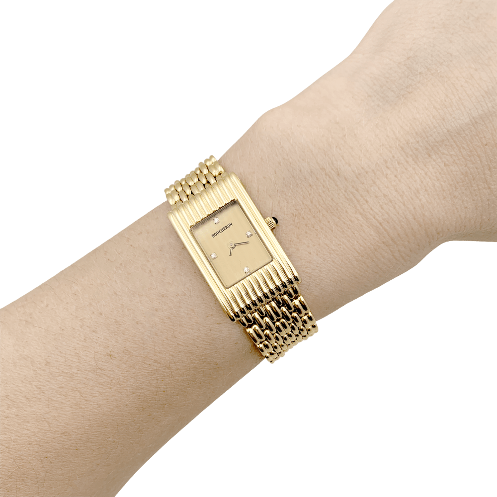 Montre Boucheron, "Reflet", or jaune, diamants. 6