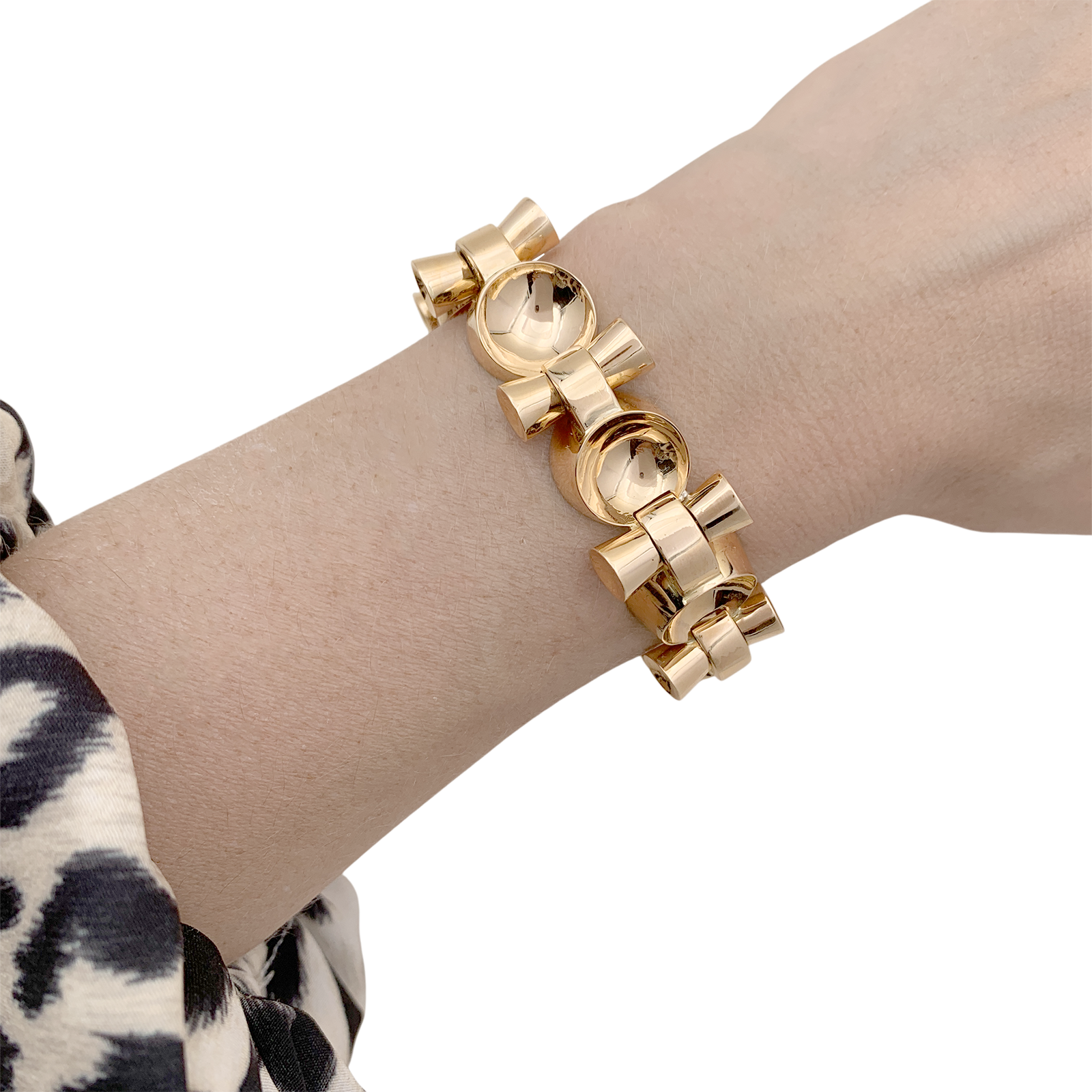 Bracelet vintage, "Tank", or rose. 5