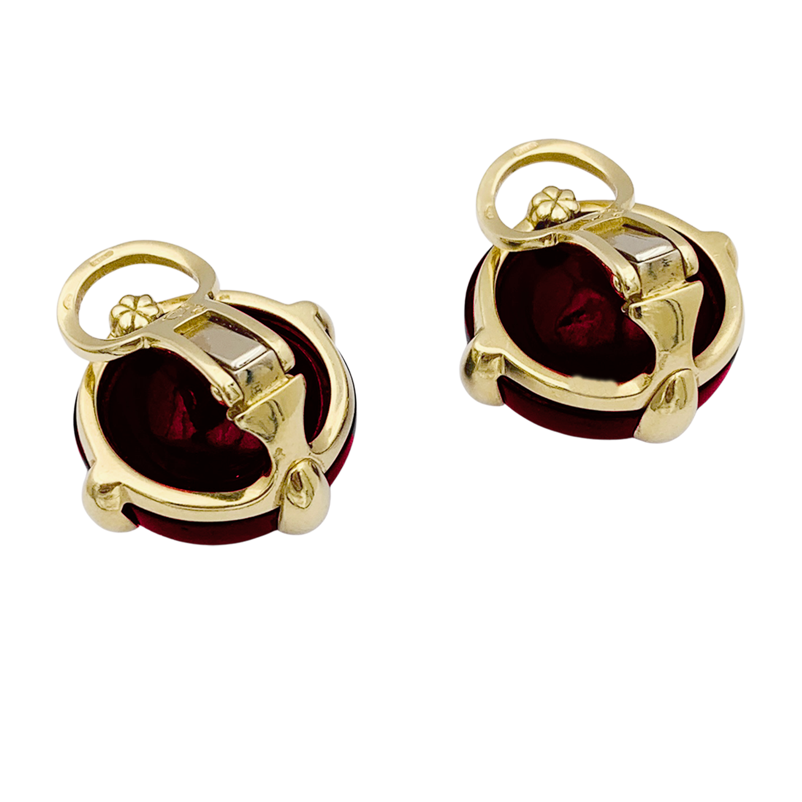Boucles d'oreilles Pomellato, "Griffe", grenat, or jaune. 3