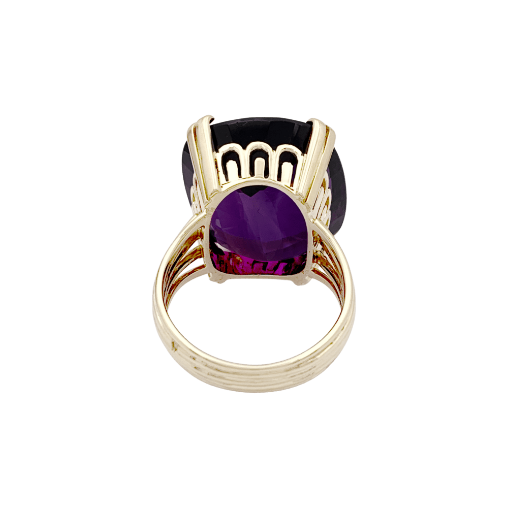 Bague or jaune et améthyste. 5