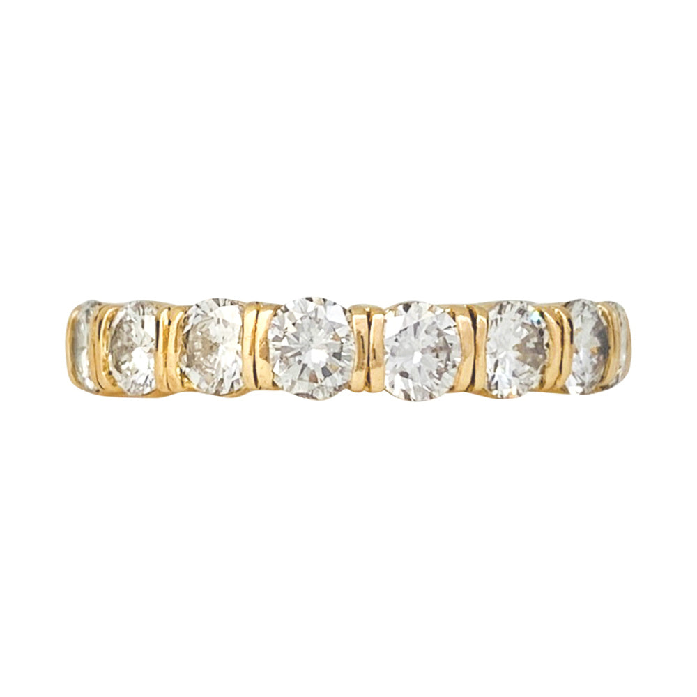 Alliance or jaune et diamants. 1