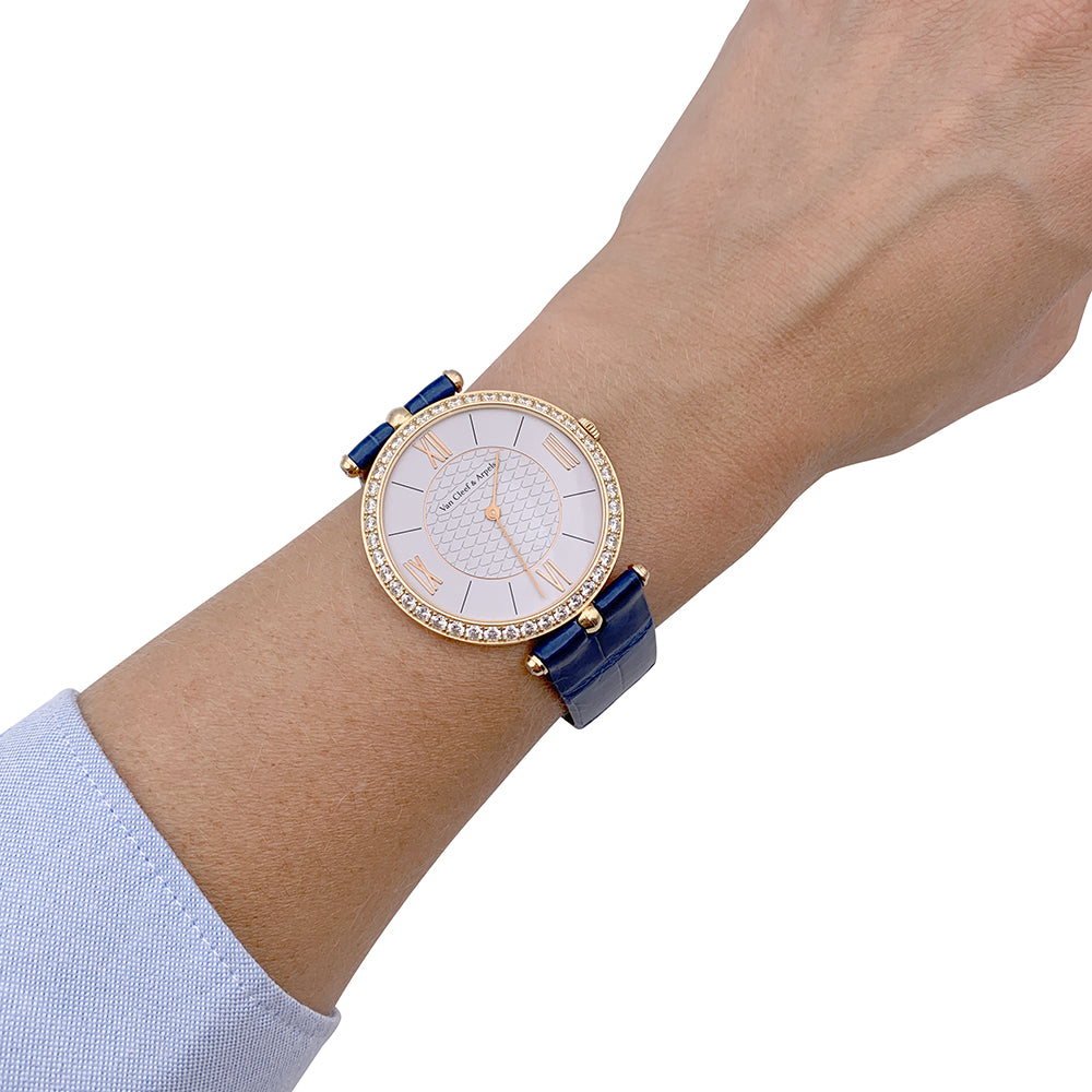 Montre Van Cleef & Arpels, "Pierre Arpels", or rose et diamants. 5