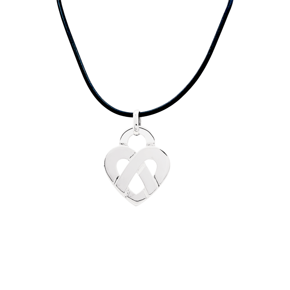 Pendentif Poiray, "Coeur Entrelacé", or blanc. 2