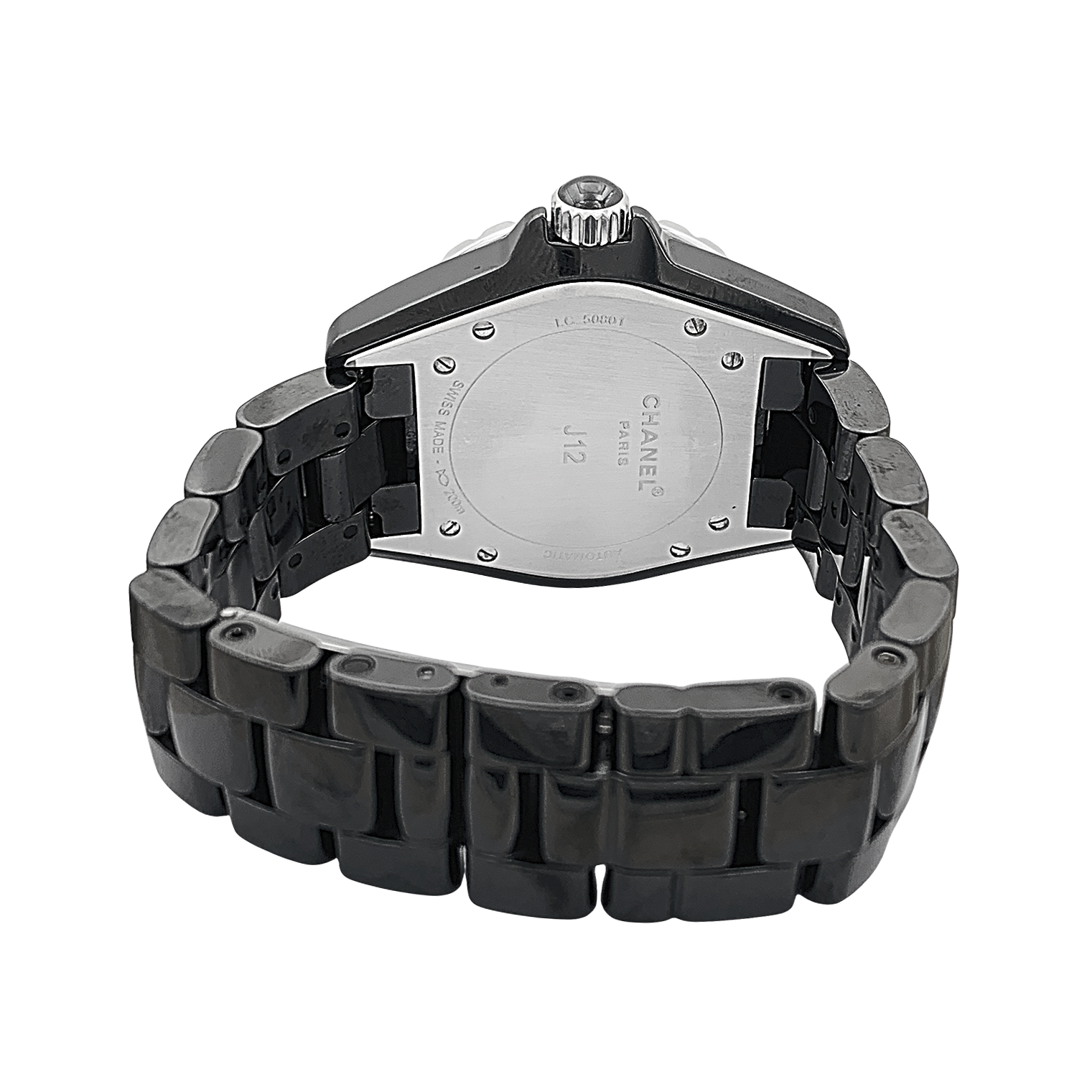 Montre Chanel, "J12", céramique noire, acier. 6