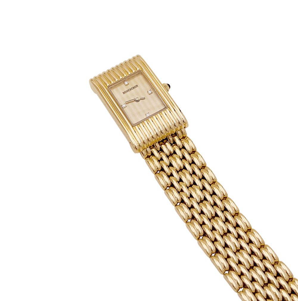 Montre Boucheron, "Reflet", or jaune, diamants. 2