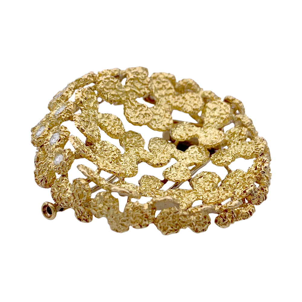 Broche Fred, or jaune, diamants. 1