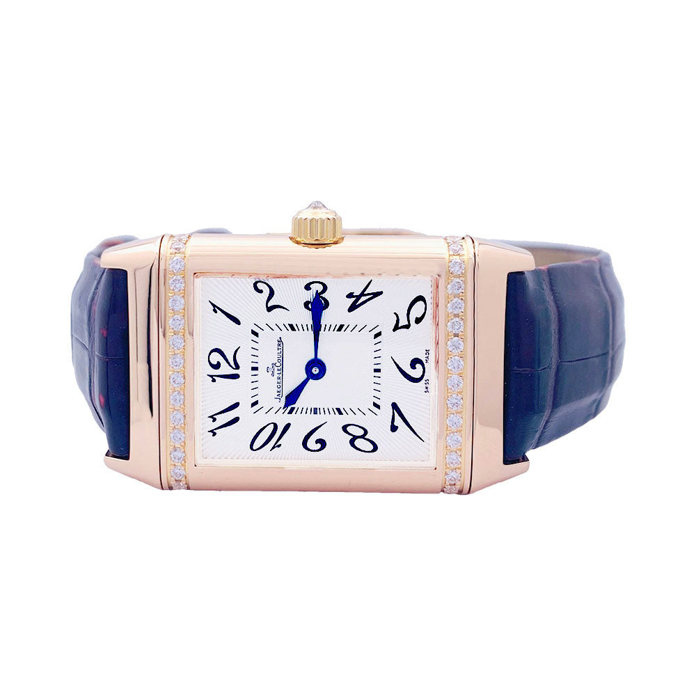 Montre Jaeger-LeCoultre, "Reverso Duetto", en or rose et diamants. 2