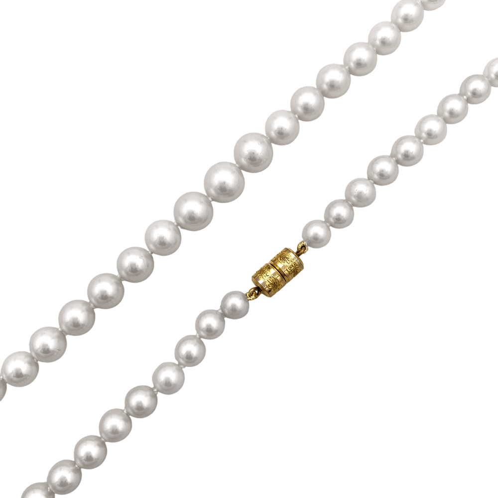 Sautoir perles akoya, or jaune. 5