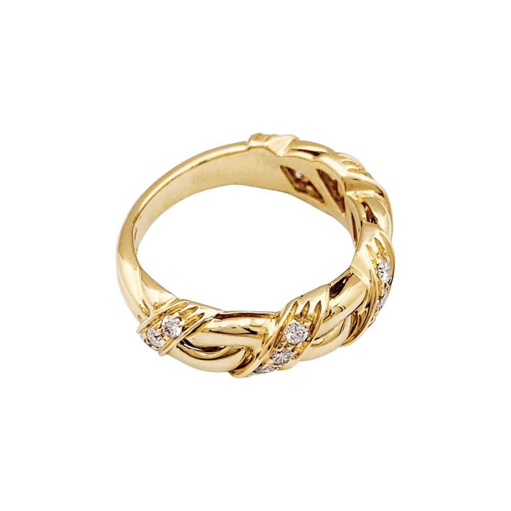 Bague Chaumet, "Tresse", or jaune et diamants. 5