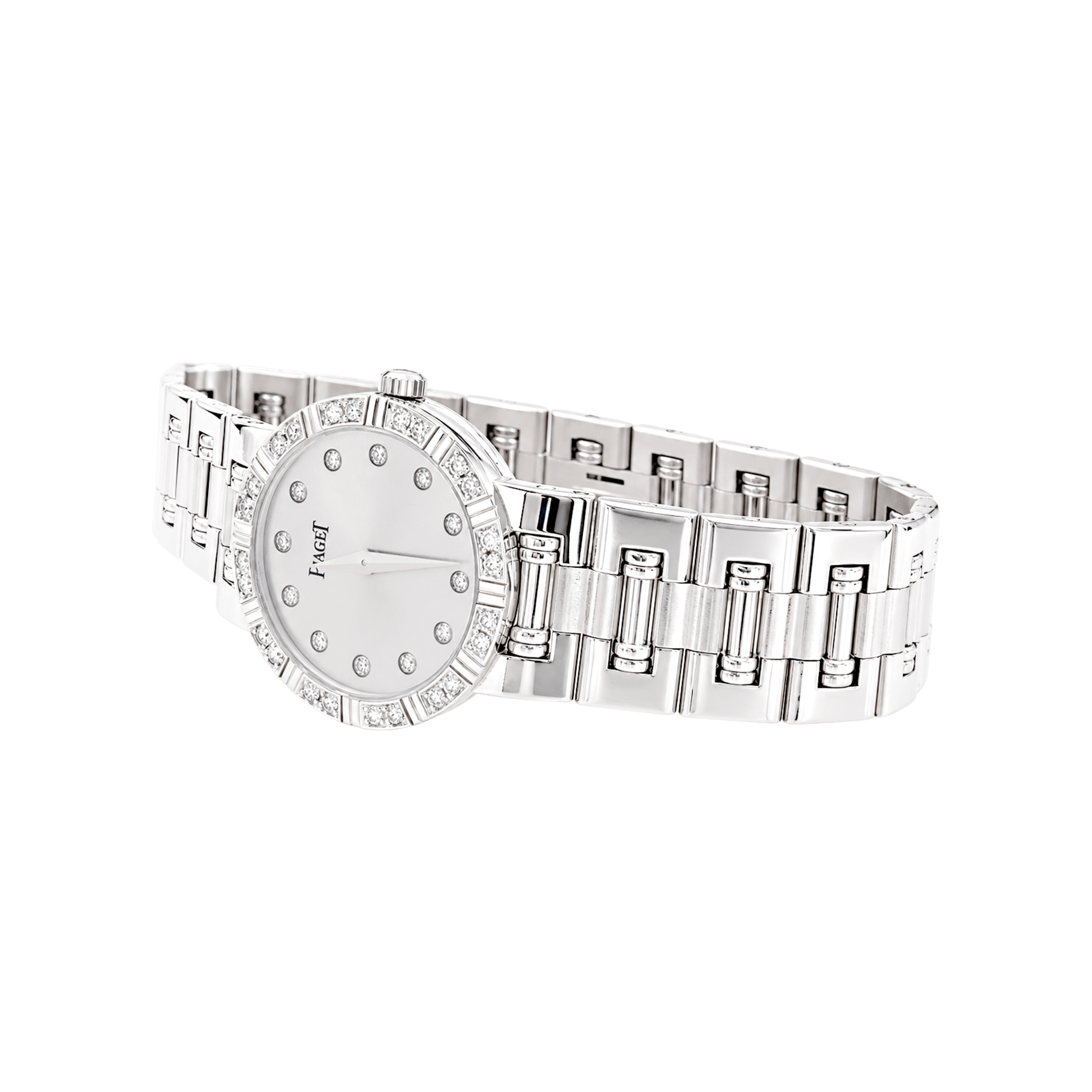 Montre Piaget, "Dancer", or blanc, diamants. 3