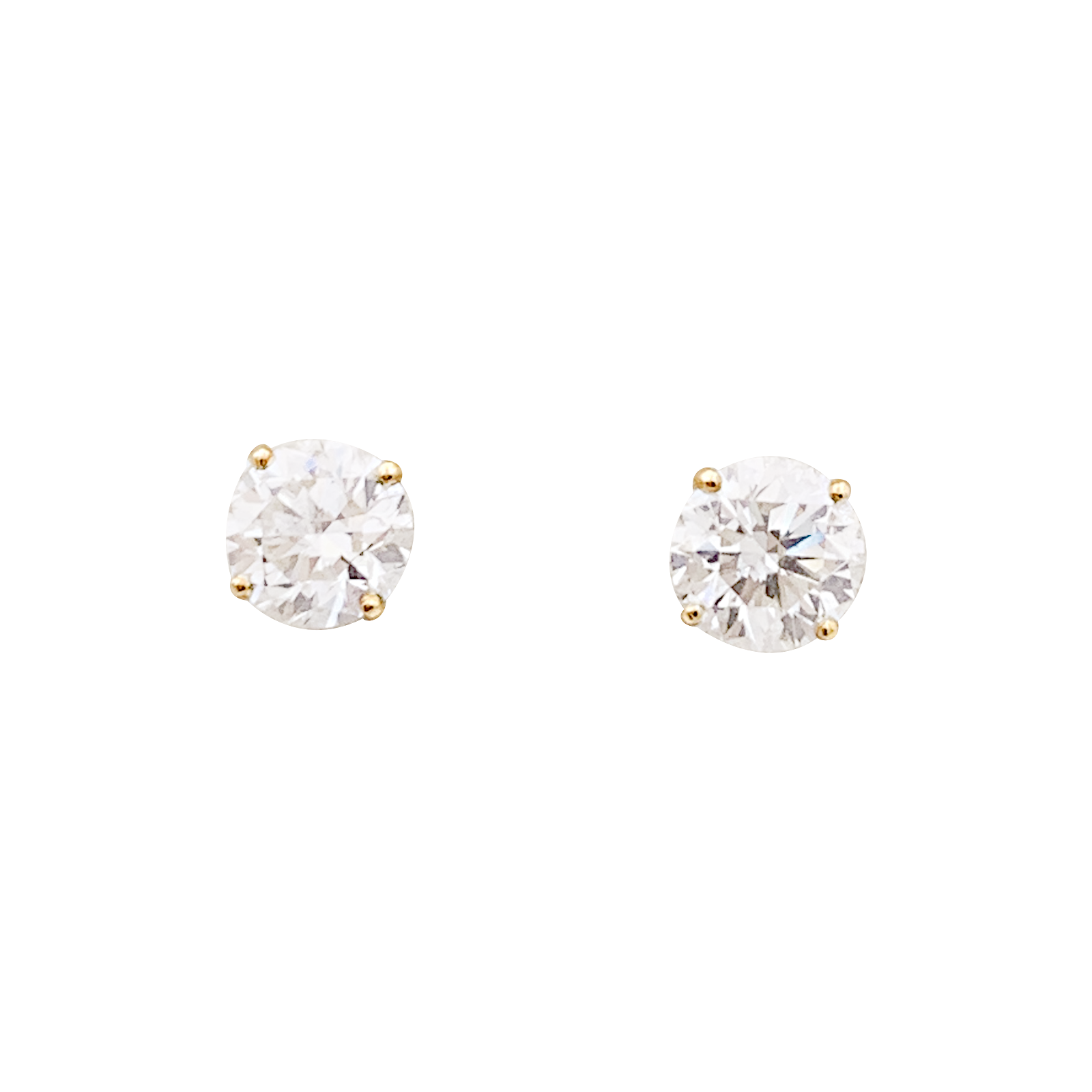 Puces d'oreille diamant, or jaune. 1