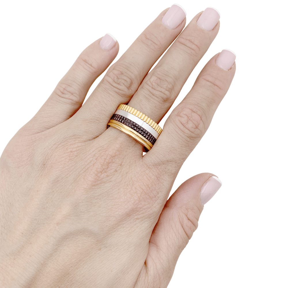 Bague Boucheron, "Quatre Classique Large", trois ors. 6