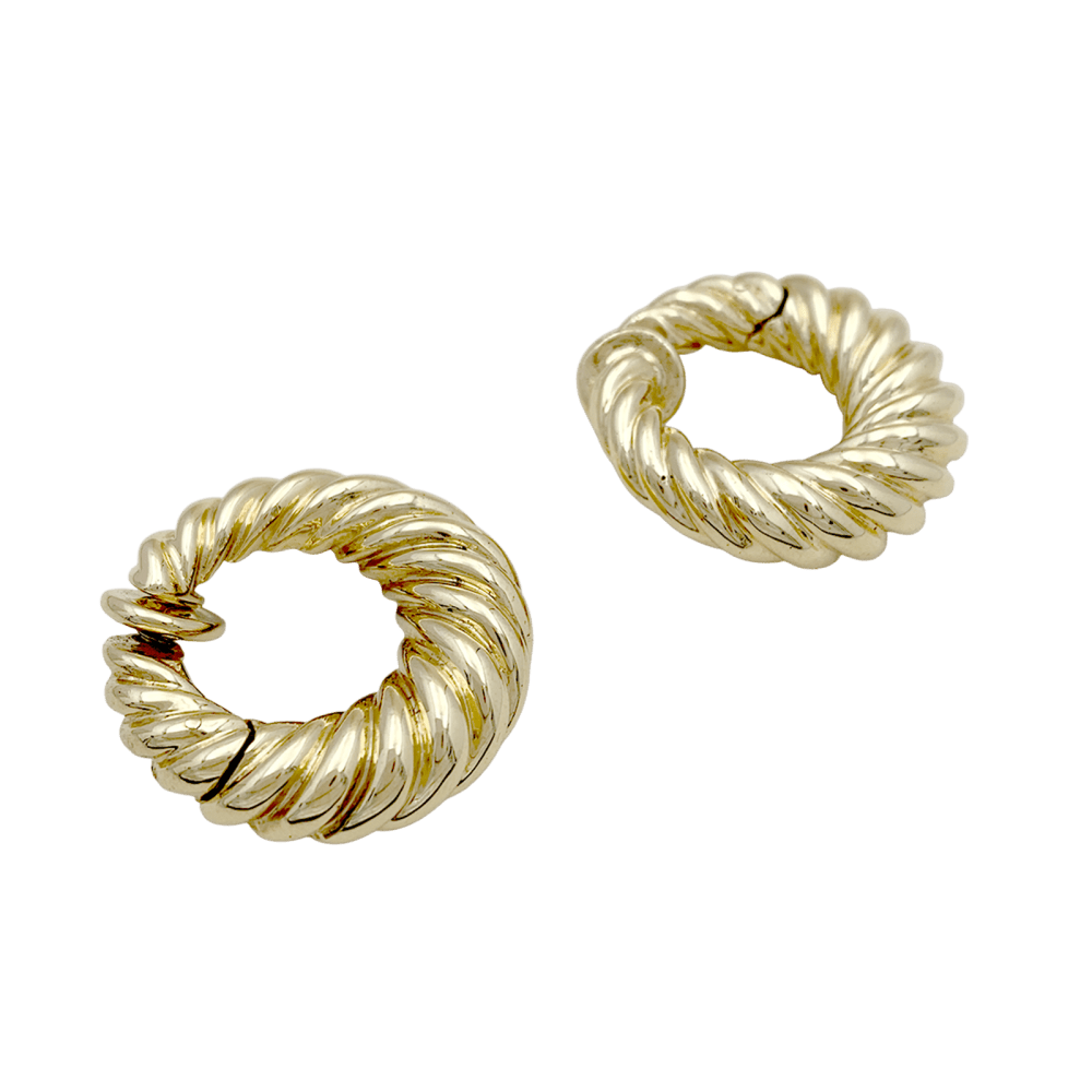 Boucles d'oreilles créoles Van Cleef & Arpels, or jaune godronné. 3