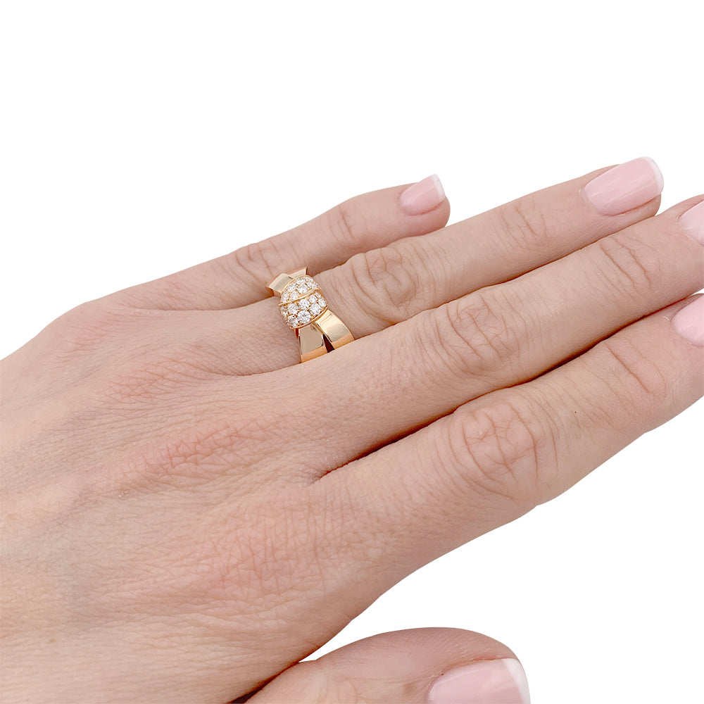 Bague Chaumet, "Liens Séduction", or rose et diamants. 7