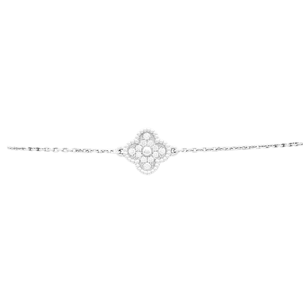 Bracelet Van Cleef & Arpels, "Sweet Alhambra", or blanc, diamants. 1
