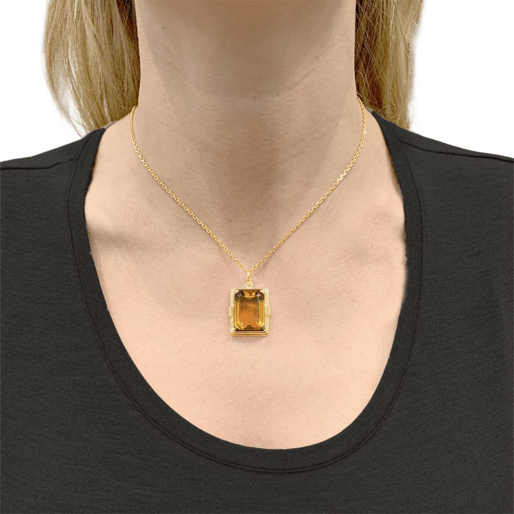 Pendentif or jaune et citrine. 6