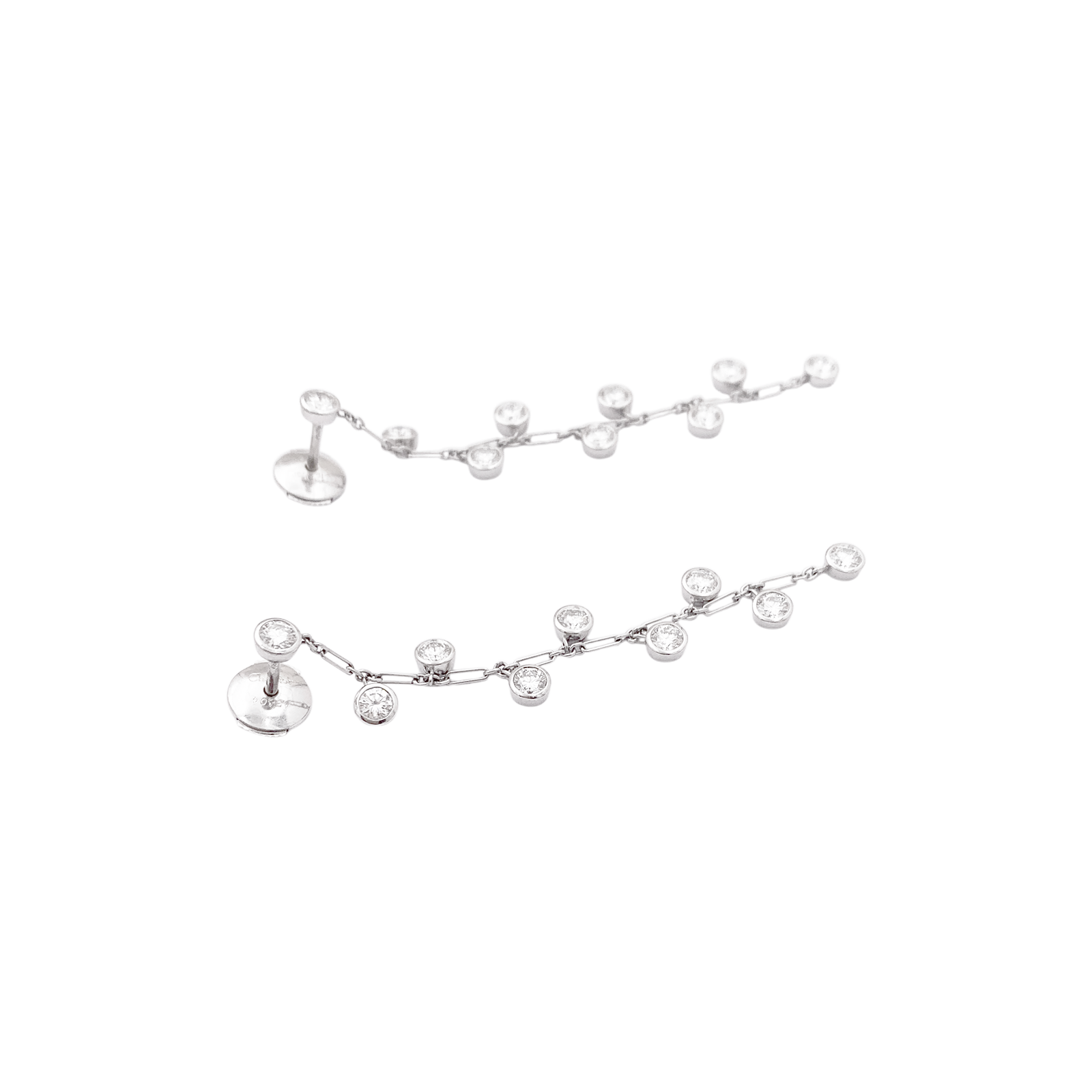 Boucles d'oreilles Dior "Baby diamants", or blanc et diamants. 2