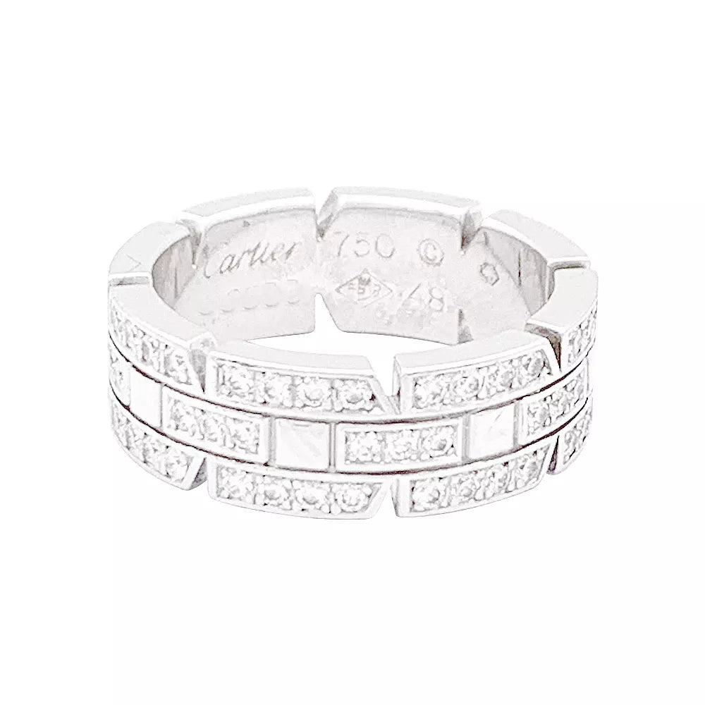 Bague Cartier or blanc, diamants "Tank Française". 2