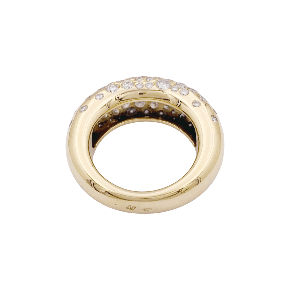 Bague Chaumet, "Grains de Caviar", or jaune et diamants. 5