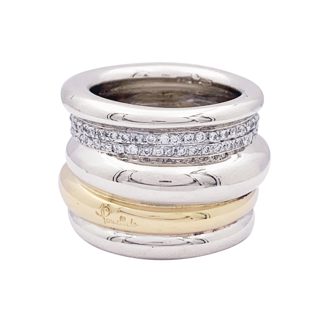 Bague Pomellato, "Tubolare", deux ors et diamants. 1