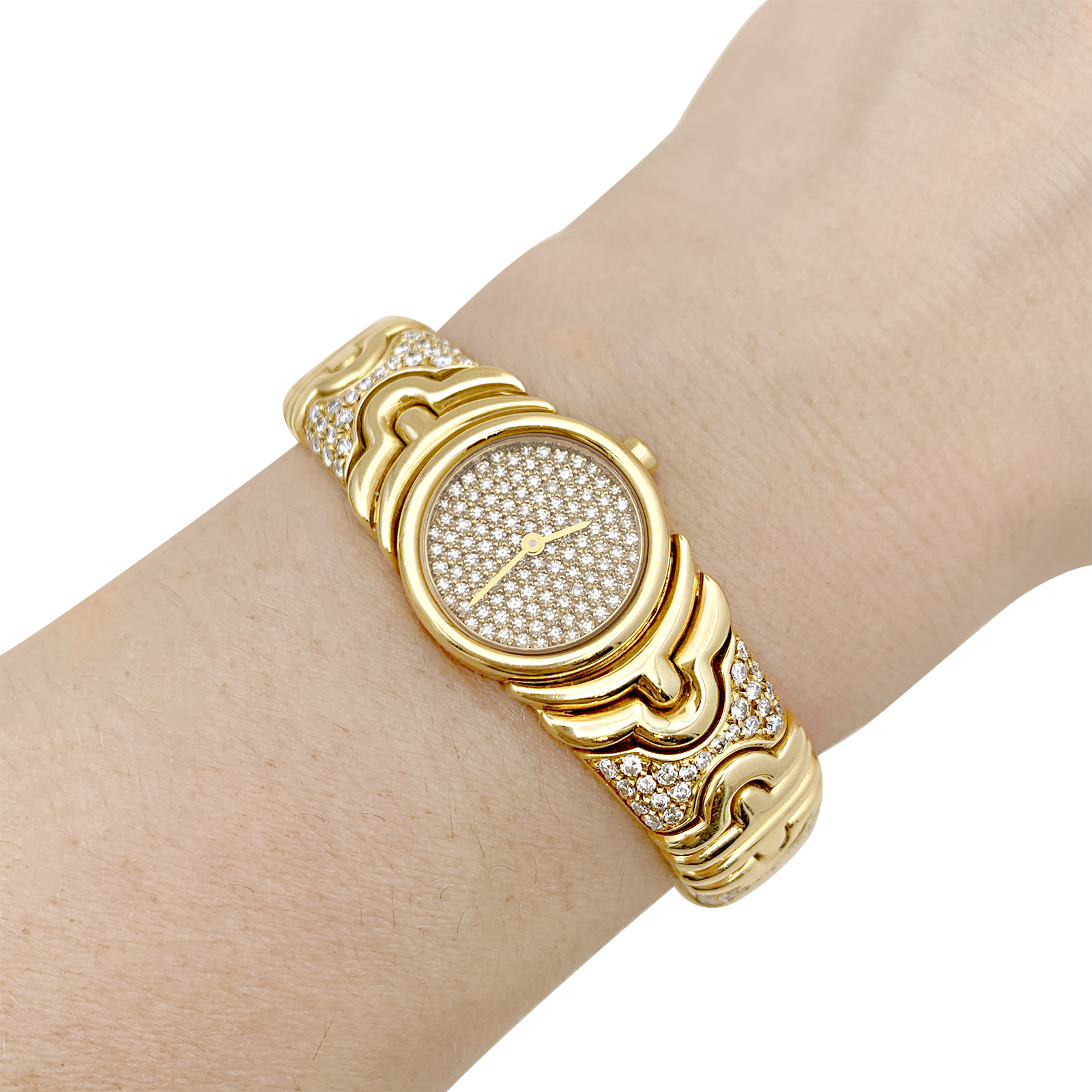 Montre Bulgari,"Parentesi", en or jaune, diamants. 7