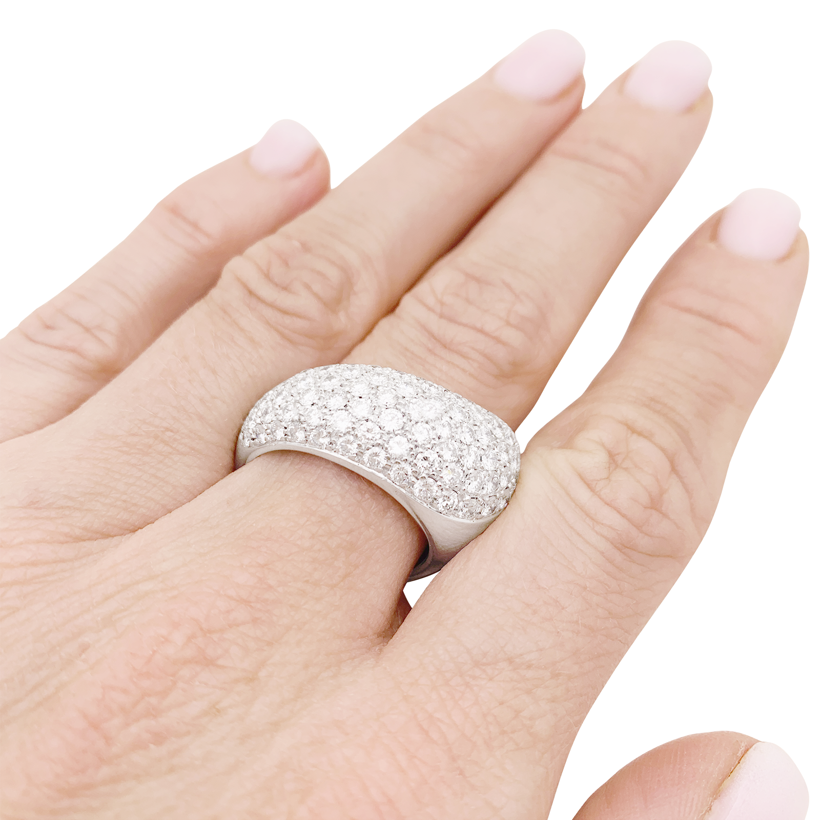 Bague Chaumet, "Hommage à Venise", or blanc, diamants. 5