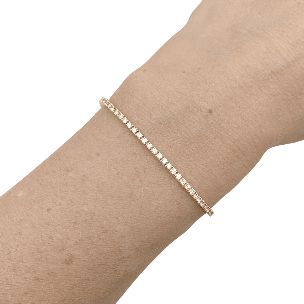 Bracelet ligne, or rose et diamants taille brillant, 1.38 carat. 7