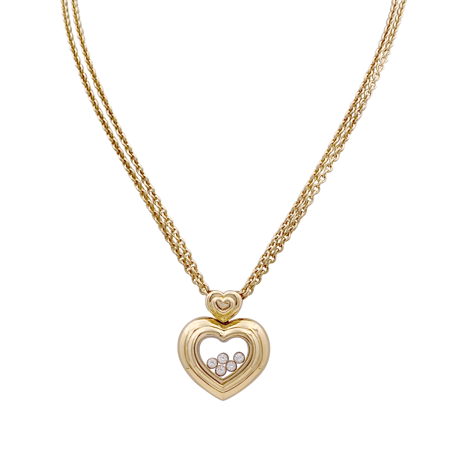 Collier Chopard "Happy Diamonds" or jaune, diamants. 2