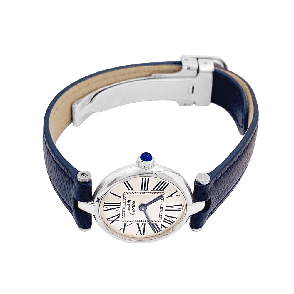 Montre Cartier, "Vendôme Must", argent, cuir. 2
