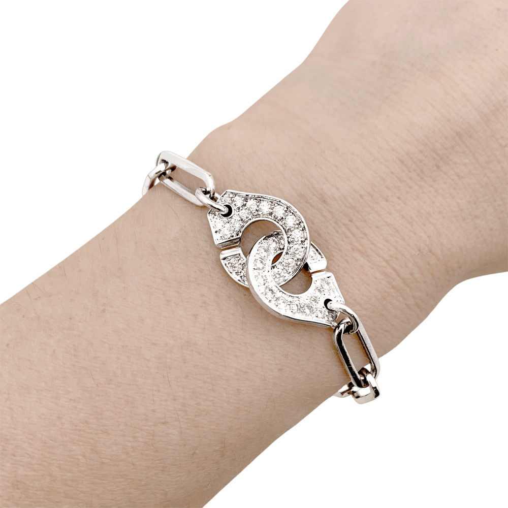 Bracelet Dinh Van, "Menottes", or blanc et diamants. 6