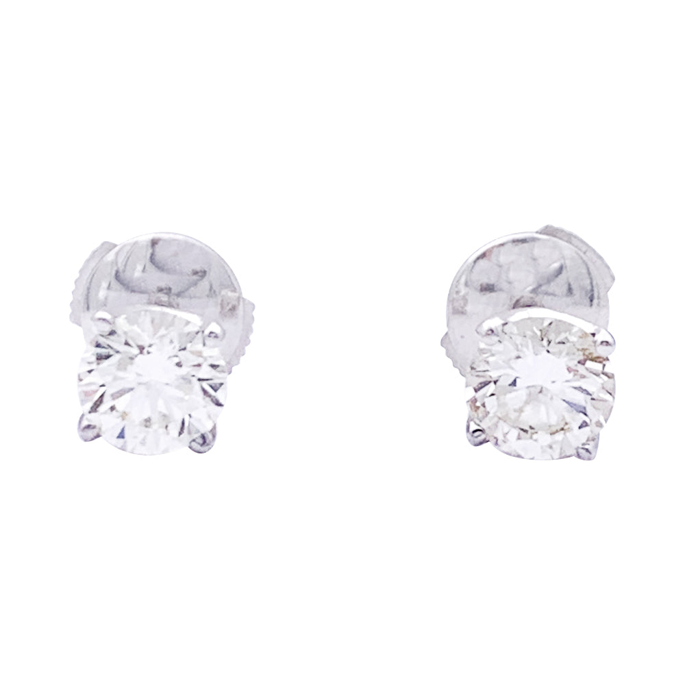 Puces d'oreilles or blanc, diamants. 2