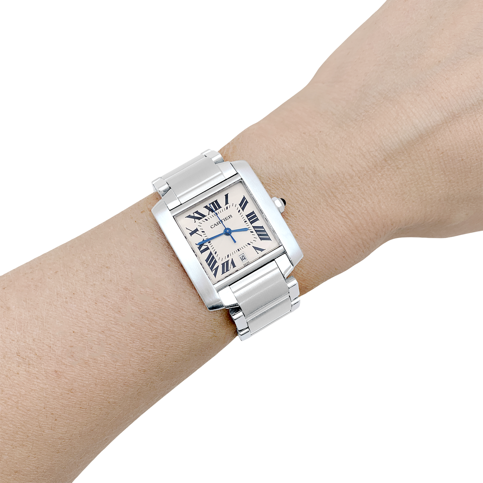 Montre Cartier, "Tank Française", acier. 6