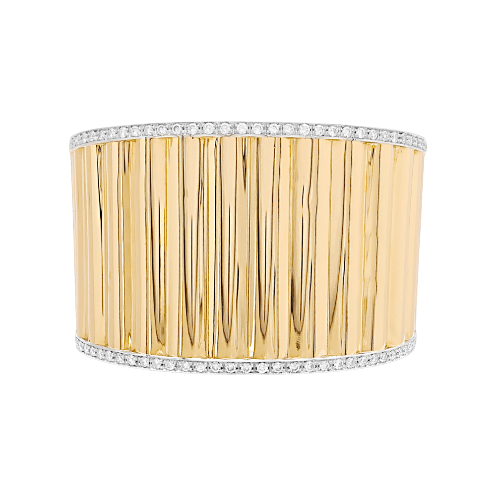 Bracelet manchette deux ors et diamants. 2