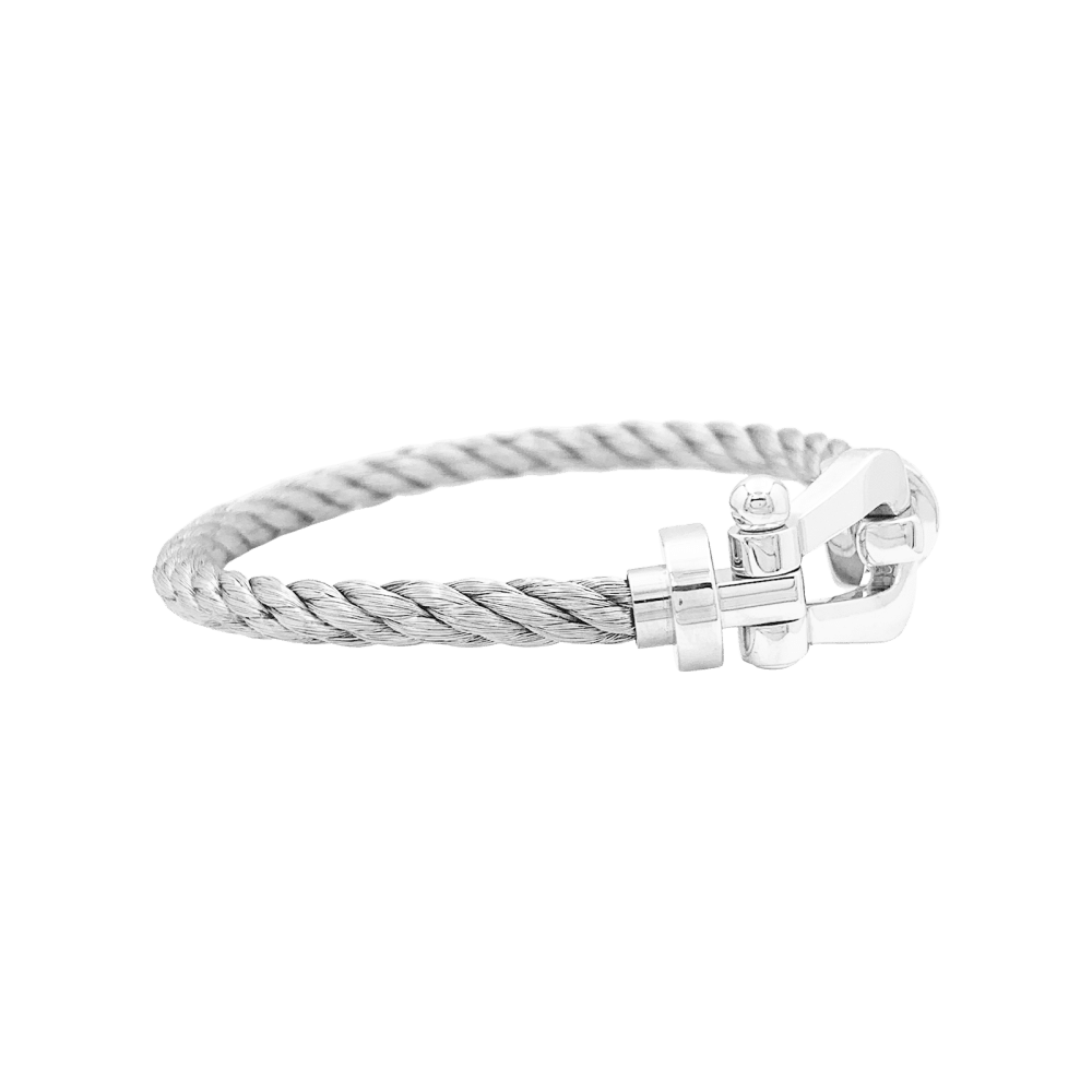 Bracelet Fred, "Force 10", or blanc, acier. 4