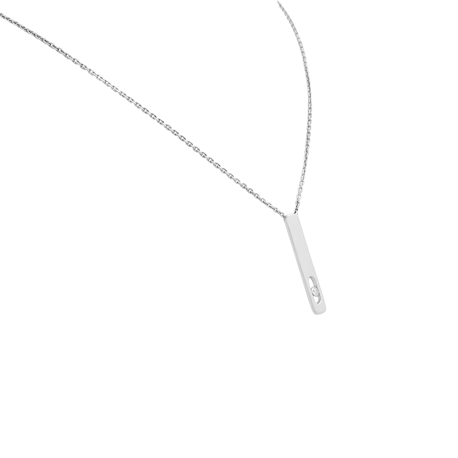Collier Messika, "My First Diamond", or blanc, diamant. 3